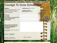Tablet Screenshot of couragetogrowscholarship.com